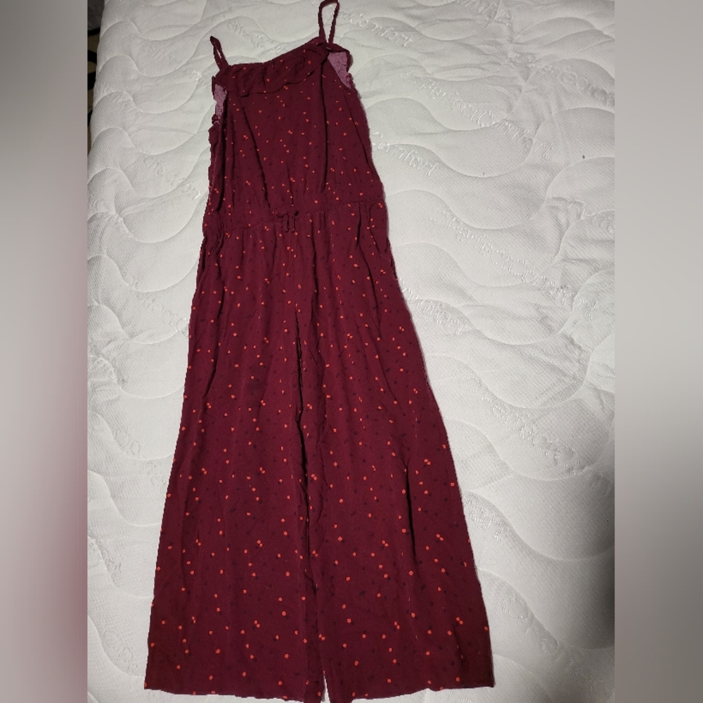 CAT & Jack polka dot burgundy jumpsuit